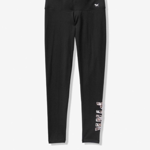 VS Pink Bling Leopard Logo Cotton Leggings - Picture 8 of 8